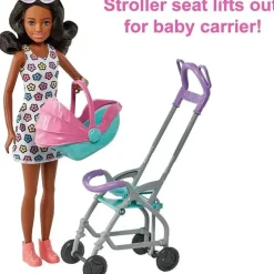 Fisher-Price Barbie*Mattel - Barbie Playset with Babysitter Doll, Curly Brunette Hair