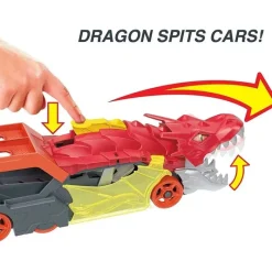 Fisher-Price Cars|Cars, Trucks & Trains*Mattel - Hot Wheels Toy Car Track Set City Dragon Launch Transporter