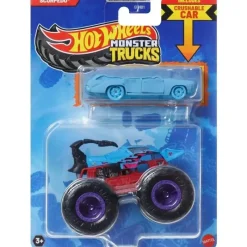 Mattel Cars|Cars, Trucks & Trains*- Hw Mt Die-Cast & Truck Scordpedo And Crushed Wagon - Flat Iron
