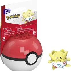 Kids Mattel Toys For 3 Year Old|Gift For Kids*- Mega Construx Pokemon Togepi Construction Set, 21 pcs