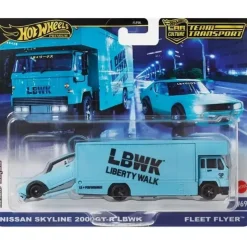 Mattel Cars|Cars, Trucks & Trains*- Team Transport Fleet Flyer & Nissan Skyline 2000Gt-R Lbwk