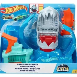 Mattel Cars|Cars, Trucks & Trains*Hot Wheels City Color Changing Robo Shark Jump Frenzy Play Set