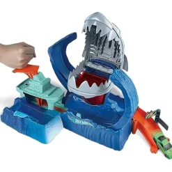 Mattel Cars|Cars, Trucks & Trains*Hot Wheels City Color Changing Robo Shark Jump Frenzy Play Set