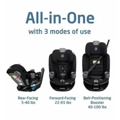 Maxi-Cosi Convertible Car Seats*- Emme 360 All-in-One Rotational Convertible Car Seat, Midnight Black