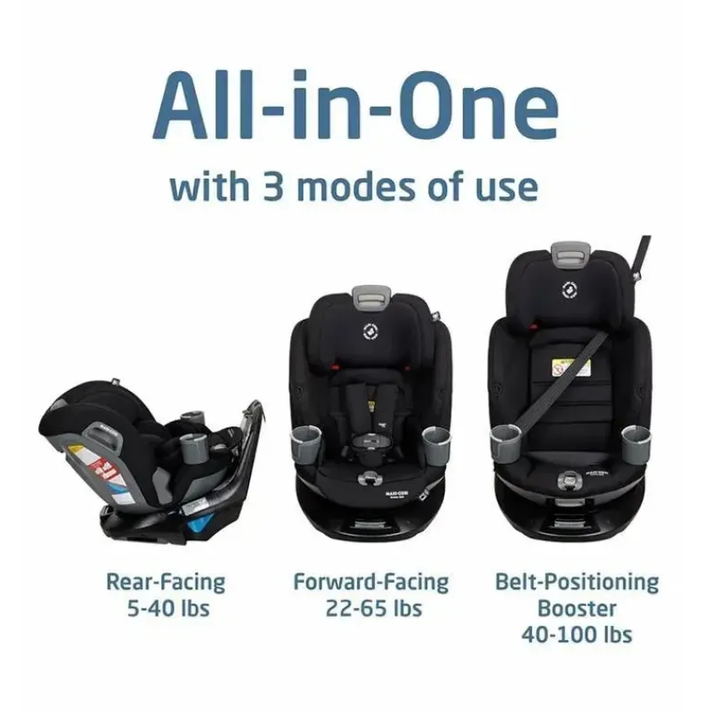 Maxi-Cosi Convertible Car Seats*- Emme 360 All-in-One Rotational Convertible Car Seat, Midnight Black