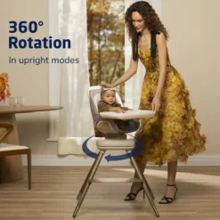 Maxi-Cosi High Chair*- Kiskadee 360 Rotating Highchair Kindred Collection, Natural Heritage