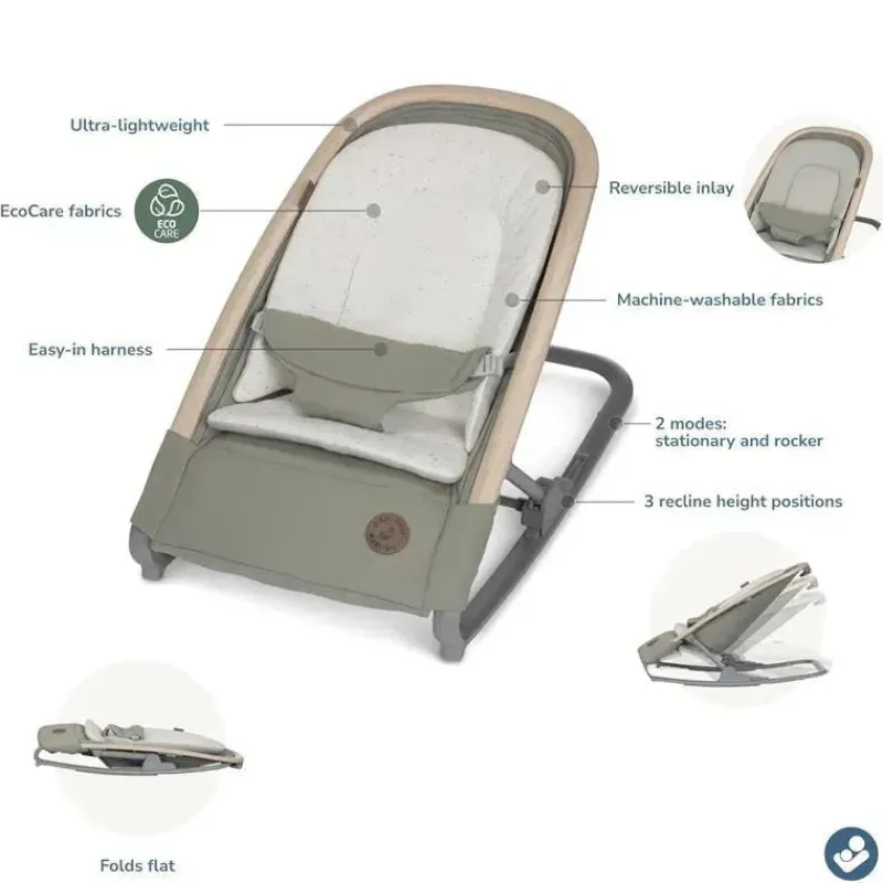 Maxi-Cosi Bouncers, Swings & Rockers*- Kori 2-in-1 Rocker, Classic Graphite