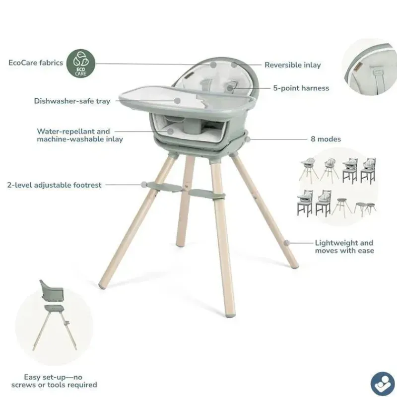 Maxi-Cosi High Chair*- Moa 8-in-1 Highchair, Classic Green