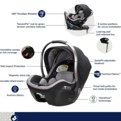 Maxi-Cosi Infant Car Seats*- Peri 180° Rotating Infant Car Seat Kindred Collection, Onyx Heritage