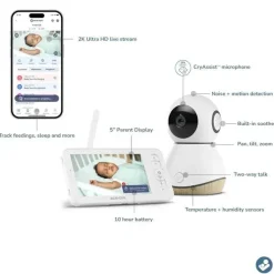Maxi-Cosi Cool Baby Products|Wi-Fi Monitors*- See Pro 360 Baby Monitor with CryAssist™ AI Cry Translation