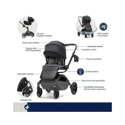 Maxi-Cosi Single Strollers*- Tana 360 Rotating Modular Stroller Kindred Collection, Onyx Heritage
