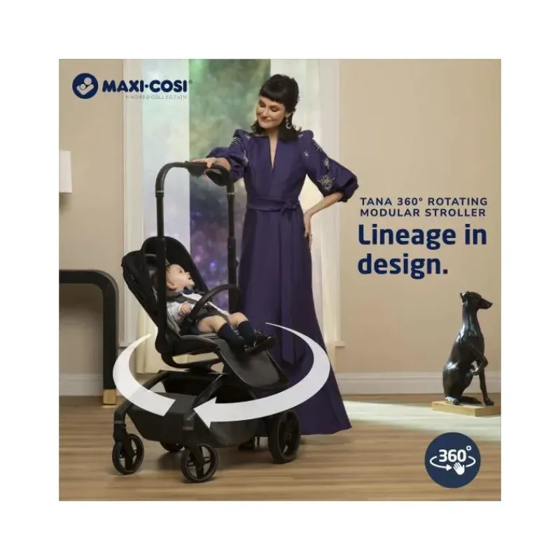 Maxi-Cosi Single Strollers*- Tana 360 Rotating Modular Stroller Kindred Collection, Onyx Heritage
