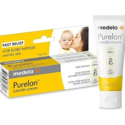 Medela Breast Pump Accessories*- Purelan Lanolin Nipple Cream for Breastfeeding 1.3Oz