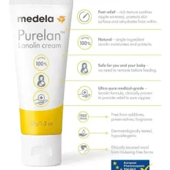 Medela Breast Pump Accessories*- Purelan Lanolin Nipple Cream for Breastfeeding 1.3Oz