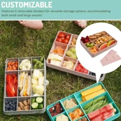 Melii Food Jars & Snack Cups|Dishes, Utensils & Food Containers*- 12 Compartments Divided Snack Container, Blue