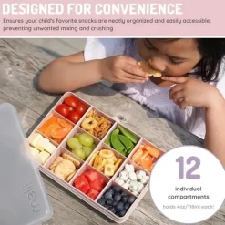 Melii Food Jars & Snack Cups|Dishes, Utensils & Food Containers*- 12 Compartments Divided Snack Container, Grey