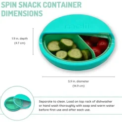 Melii Food Jars & Snack Cups|Dishes, Utensils & Food Containers*- 3 Compartments Spin Snack Container, Blue