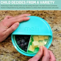 Melii Food Jars & Snack Cups|Dishes, Utensils & Food Containers*- 3 Compartments Spin Snack Container, Blue