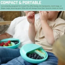 Melii Food Jars & Snack Cups|Dishes, Utensils & Food Containers*- 3 Compartments Spin Snack Container, Blue