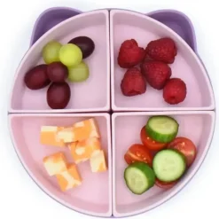 Melii Suction Plates & Bowls|Dishes, Utensils & Food Containers*- 100% Silicone Divided Suction Plate with Removable Dividers, Cat
