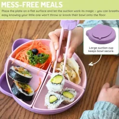 Melii Suction Plates & Bowls|Dishes, Utensils & Food Containers*- 100% Silicone Divided Suction Plate with Removable Dividers, Cat