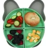 Melii Suction Plates & Bowls|Dishes, Utensils & Food Containers*- 100% Silicone Divided Suction Plate with Removable Dividers, Bulldog