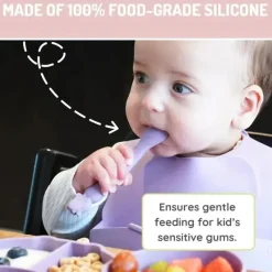 Melii Utensils & Accessories|Dishes, Utensils & Food Containers*- 100% Silicone Spoons, Baby and Toddler Feeding, BPA Free, 4 Piece Set, Dog, Cat, Unicorn, & Dino