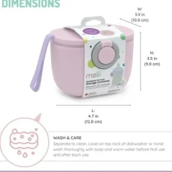 Melii Food Storage*- Baby Formula Storage Container with Integrated Scoop 400ml / 13.5oz Capacity, Pink