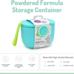 Melii Food Storage*- Baby Formula Storage Container with Integrated Scoop 400ml / 13.5oz Capacity, Blue