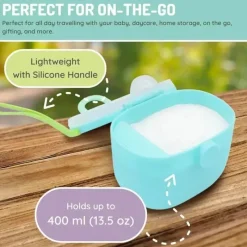 Melii Food Storage*- Baby Formula Storage Container with Integrated Scoop 400ml / 13.5oz Capacity, Blue