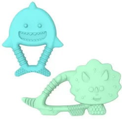 Melii Baby Shark*- Baby Teethers, 100% Food Grade Silicone, Multiple Textures, BPA Free, Dino & Shark