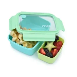Melii Food Storage*- Bento Box with Removable Compartments, 800ml, Blue Mint Lime