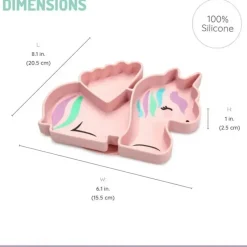 Melii Suction Plates & Bowls|Dishes, Utensils & Food Containers*- Divided Silicone Suction Plate, Unicorn