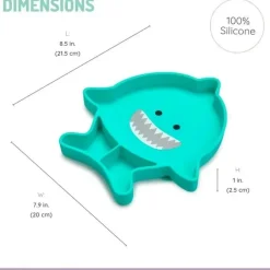 Melii Suction Plates & Bowls|Dishes, Utensils & Food Containers*- Divided Silicone Suction Plate, Shark