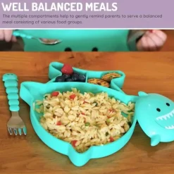 Melii Suction Plates & Bowls|Dishes, Utensils & Food Containers*- Divided Silicone Suction Plate, Shark