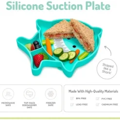 Melii Suction Plates & Bowls|Dishes, Utensils & Food Containers*- Divided Silicone Suction Plate, Shark