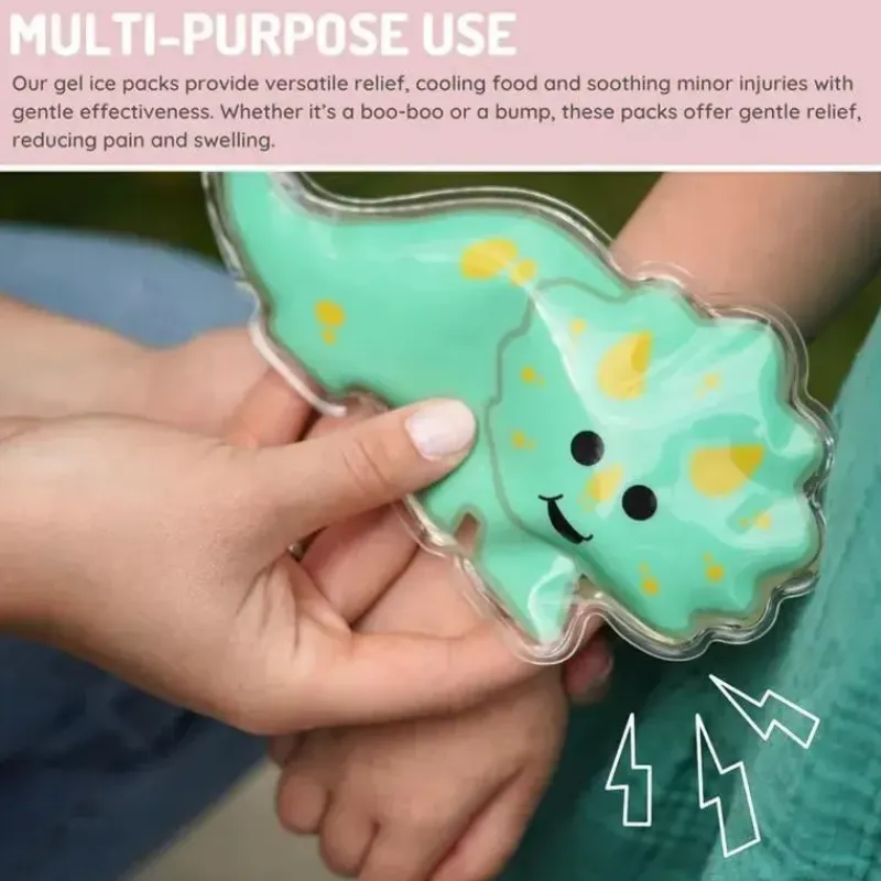 Melii Gadgets & Accessories*- Gel Ice Packs, 2 Pack, Keep Lunches and Snacks Cool, Reusable, Dino & Shark