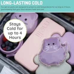 Melii Gadgets & Accessories*- Gel Ice Packs, 2 Pack, Keep Lunches and Snacks Cool, Reusable, Bulldog & Cat