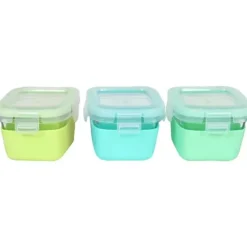 Melii Food Storage*- Glass Food Storage Containers with Silicone Sleeve, 5.4oz, Mint, Blue, Lime