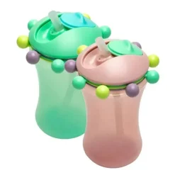 Melii Straw, Sippy & Training Cups|Dishes, Utensils & Food Containers*- 2Pk Abacus Straw Sippy Cup, Mint/Pink