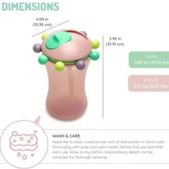 Melii Straw, Sippy & Training Cups|Dishes, Utensils & Food Containers*- 2Pk Abacus Straw Sippy Cup, Mint/Pink