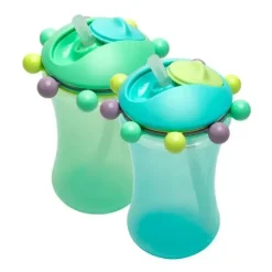 Melii Straw, Sippy & Training Cups|Dishes, Utensils & Food Containers*- 2Pk Abacus Straw Sippy Cup, Blue/Mint