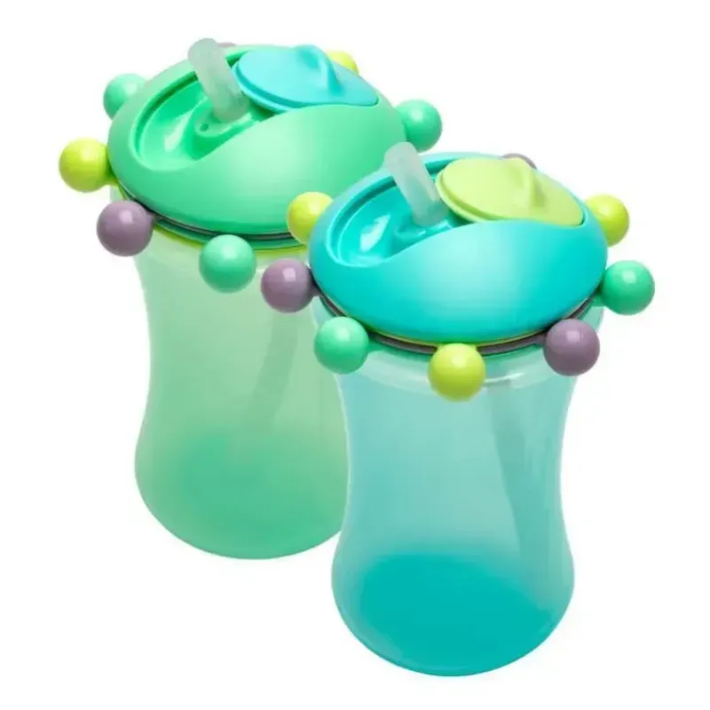 Melii Straw, Sippy & Training Cups|Dishes, Utensils & Food Containers*- 2Pk Abacus Straw Sippy Cup, Blue/Mint