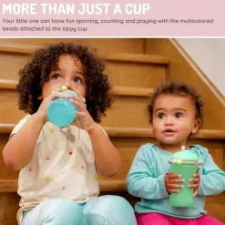 Melii Straw, Sippy & Training Cups|Dishes, Utensils & Food Containers*- 2Pk Abacus Straw Sippy Cup, Blue/Mint