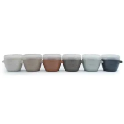 Melii Food Storage*- 6Pk Snap & Go Baby Food Storage Containers with lids, Earth Tones, 2 Oz