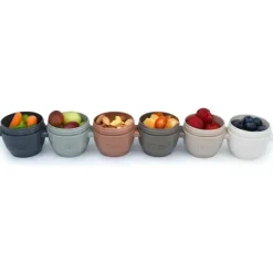 Melii Food Storage*- 6Pk Snap & Go Baby Food Storage Containers with lids, Earth Tones, 2 Oz