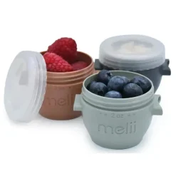 Melii Food Storage*- 6Pk Snap & Go Baby Food Storage Containers with lids, Earth Tones, 2 Oz