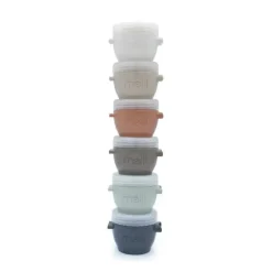 Melii Food Storage*- 6Pk Snap & Go Baby Food Storage Containers with lids, Earth Tones, 2 Oz