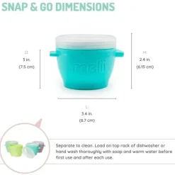 Melii Food Storage*- 4Pk Snap & Go Baby Food Storage Containers with lids, 4 Oz