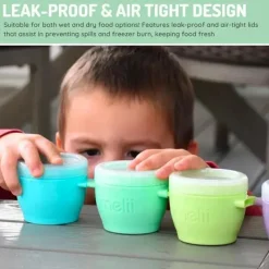 Melii Food Storage*- 4Pk Snap & Go Baby Food Storage Containers with lids, 6 Oz